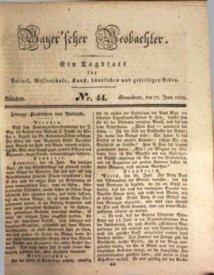 Bayer'scher Beobachter Samstag 27. Juni 1829