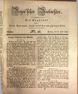 Bayer'scher Beobachter Freitag 10. Juli 1829