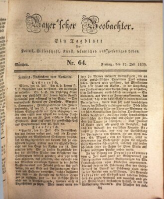 Bayer'scher Beobachter Freitag 17. Juli 1829