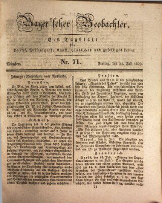 Bayer'scher Beobachter Freitag 24. Juli 1829