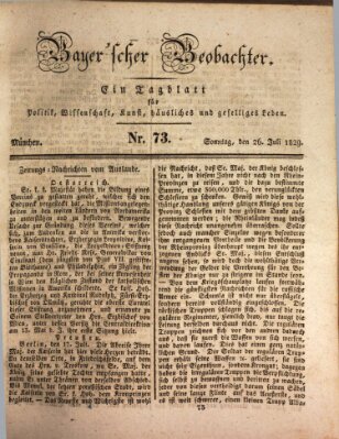 Bayer'scher Beobachter Sonntag 26. Juli 1829