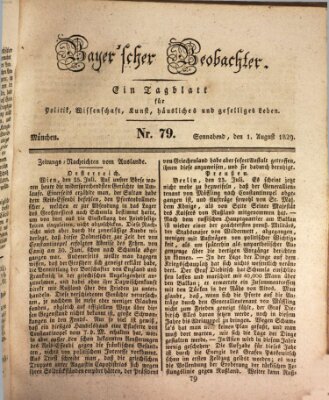 Bayer'scher Beobachter Samstag 1. August 1829