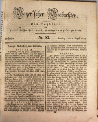 Bayer'scher Beobachter Dienstag 4. August 1829