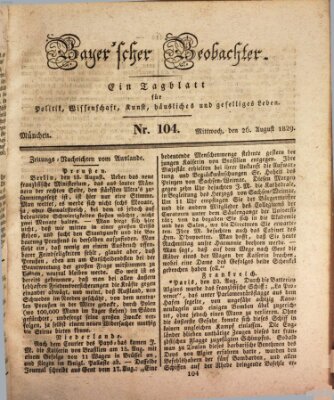 Bayer'scher Beobachter Mittwoch 26. August 1829