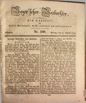 Bayer'scher Beobachter Montag 31. August 1829