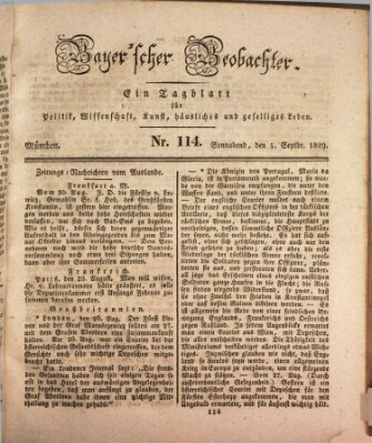 Bayer'scher Beobachter Samstag 5. September 1829