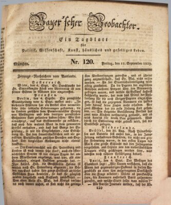 Bayer'scher Beobachter Freitag 11. September 1829