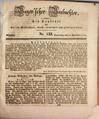 Bayer'scher Beobachter Donnerstag 24. September 1829