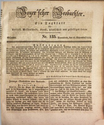 Bayer'scher Beobachter Samstag 26. September 1829