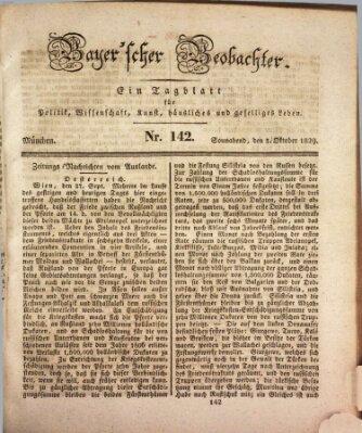 Bayer'scher Beobachter Samstag 3. Oktober 1829