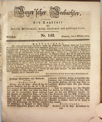 Bayer'scher Beobachter Sonntag 4. Oktober 1829