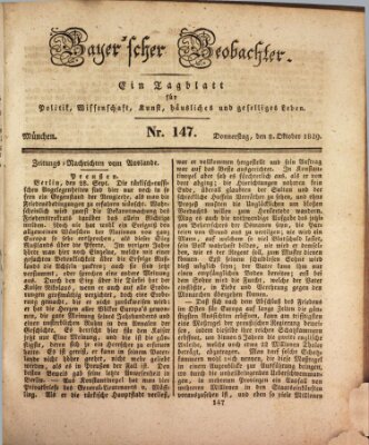 Bayer'scher Beobachter Donnerstag 8. Oktober 1829