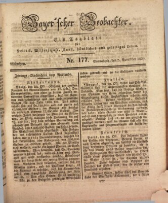 Bayer'scher Beobachter Samstag 7. November 1829