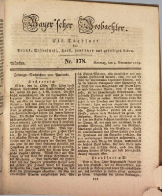 Bayer'scher Beobachter Sonntag 8. November 1829