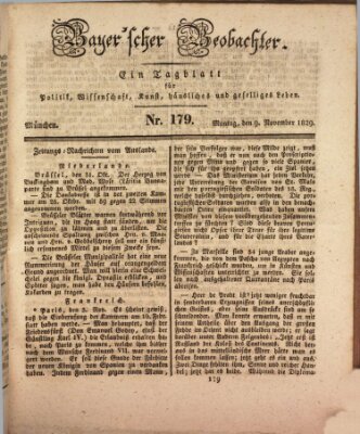 Bayer'scher Beobachter Montag 9. November 1829