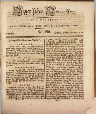 Bayer'scher Beobachter Dienstag 10. November 1829