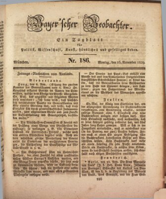 Bayer'scher Beobachter Montag 16. November 1829