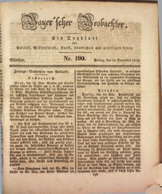 Bayer'scher Beobachter Freitag 20. November 1829