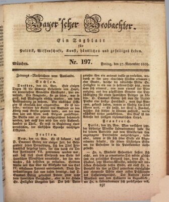 Bayer'scher Beobachter Freitag 27. November 1829