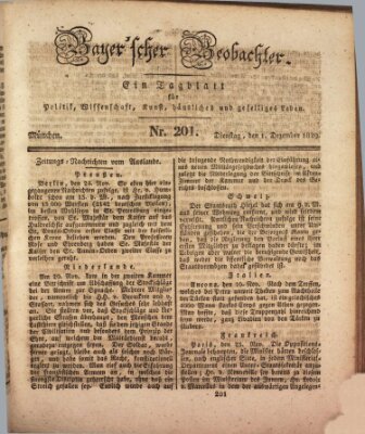 Bayer'scher Beobachter Dienstag 1. Dezember 1829