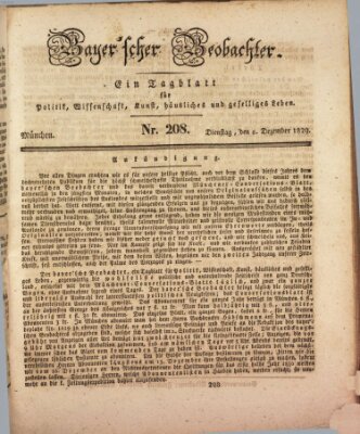 Bayer'scher Beobachter Dienstag 8. Dezember 1829