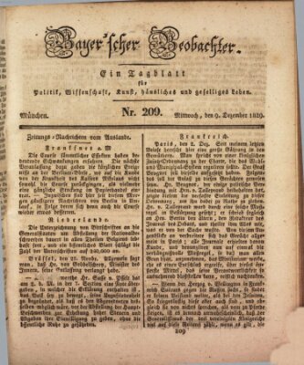 Bayer'scher Beobachter Mittwoch 9. Dezember 1829