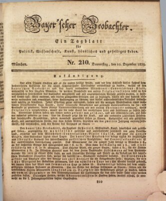 Bayer'scher Beobachter Donnerstag 10. Dezember 1829