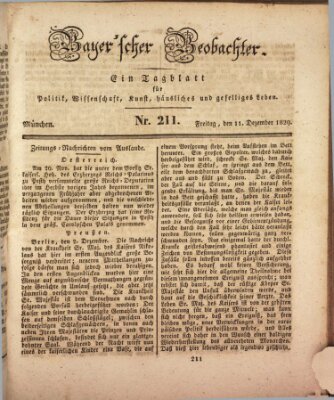 Bayer'scher Beobachter Freitag 11. Dezember 1829