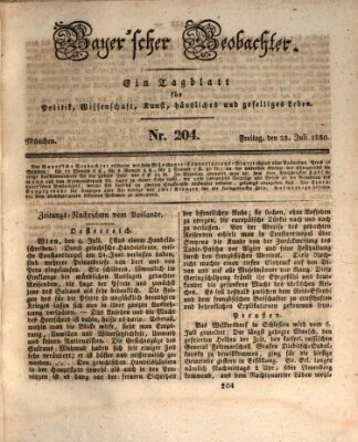 Bayer'scher Beobachter Freitag 23. Juli 1830