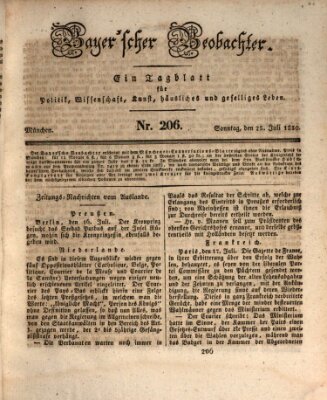 Bayer'scher Beobachter Sonntag 25. Juli 1830