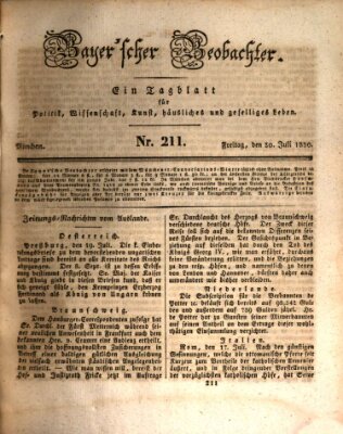 Bayer'scher Beobachter Freitag 30. Juli 1830