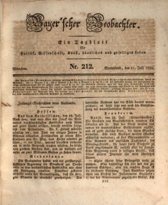 Bayer'scher Beobachter Samstag 31. Juli 1830