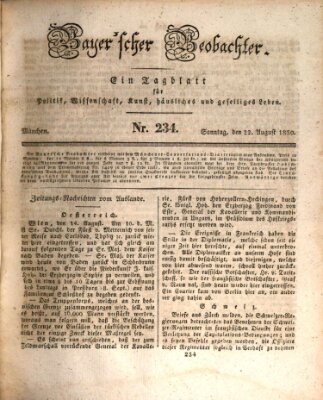 Bayer'scher Beobachter Sonntag 22. August 1830