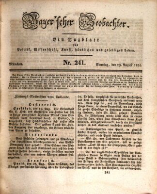 Bayer'scher Beobachter Sonntag 29. August 1830