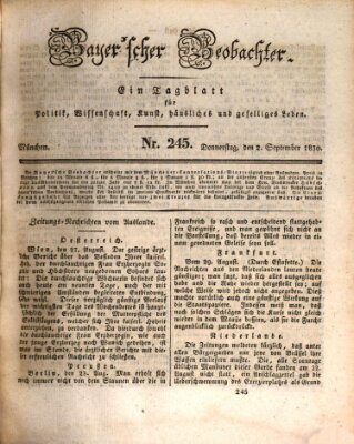 Bayer'scher Beobachter Donnerstag 2. September 1830