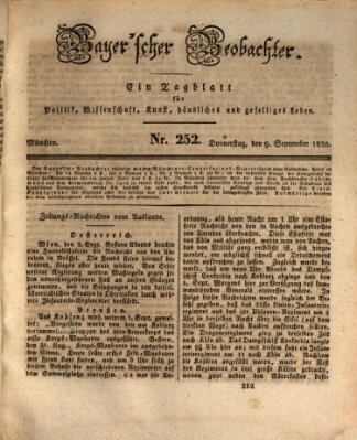 Bayer'scher Beobachter Donnerstag 9. September 1830
