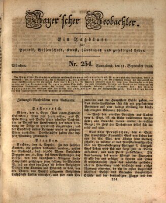 Bayer'scher Beobachter Samstag 11. September 1830