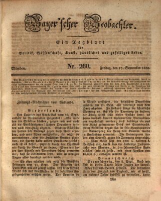Bayer'scher Beobachter Freitag 17. September 1830