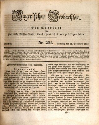 Bayer'scher Beobachter Dienstag 21. September 1830