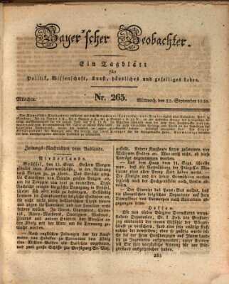 Bayer'scher Beobachter Mittwoch 22. September 1830