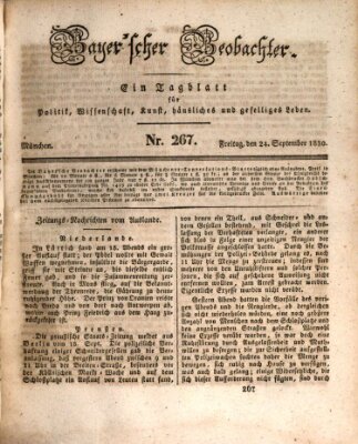 Bayer'scher Beobachter Freitag 24. September 1830