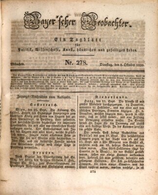 Bayer'scher Beobachter Dienstag 5. Oktober 1830