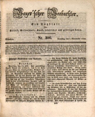 Bayer'scher Beobachter Dienstag 2. November 1830