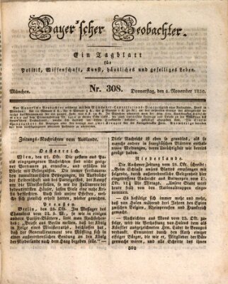 Bayer'scher Beobachter Donnerstag 4. November 1830