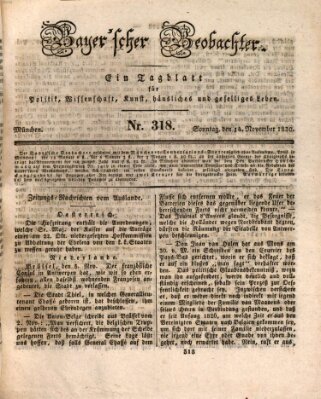 Bayer'scher Beobachter Sonntag 14. November 1830