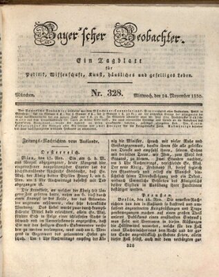 Bayer'scher Beobachter Mittwoch 24. November 1830