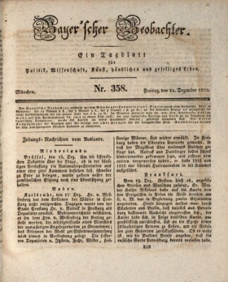 Bayer'scher Beobachter Freitag 24. Dezember 1830