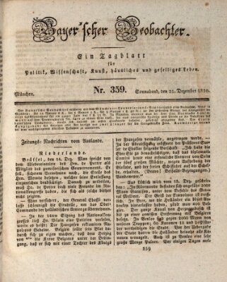 Bayer'scher Beobachter Samstag 25. Dezember 1830