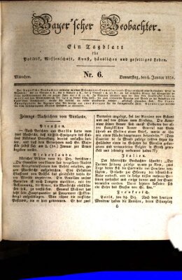 Bayer'scher Beobachter Donnerstag 6. Januar 1831