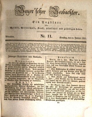 Bayer'scher Beobachter Dienstag 11. Januar 1831